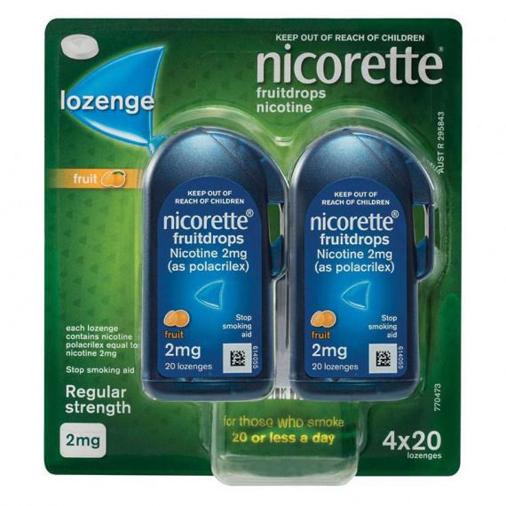 Nicorette Nicotine Fruit Lozenges 2mg 80 Pack at Pharmacy Direct