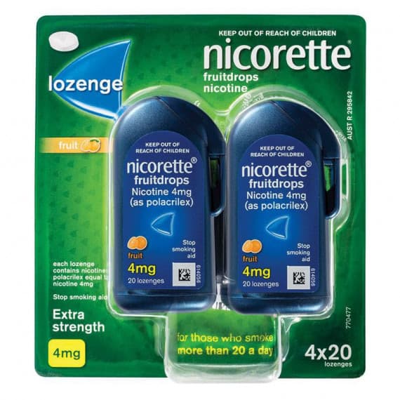 Nicorette Nicotine Lozenges Fruit 4mg 80 Lozenges