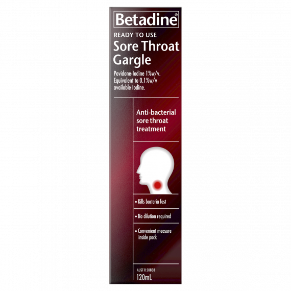 Betadine Ready To Use Sore Throat Gargle 120ml