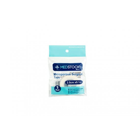 Medstock Microporous Surgical Tape 2.5cm x 9.1m 1 Piece