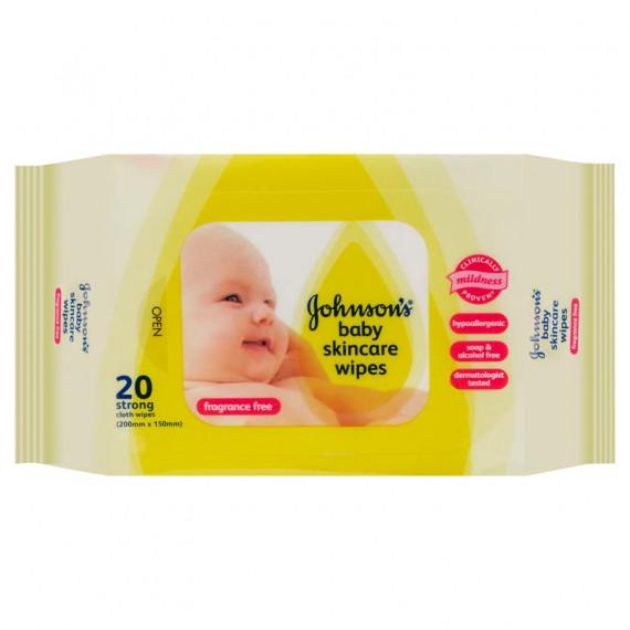 Johnson's Baby Wipes Fragrance Free 20 Pack at Pharmacy Direct