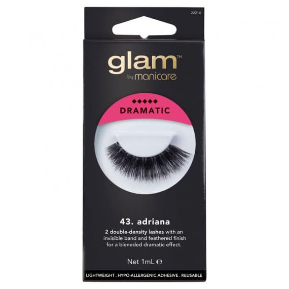 Manicare Glam Eyelashes 43 Adriana for a full natural look at Pharmacy Direct