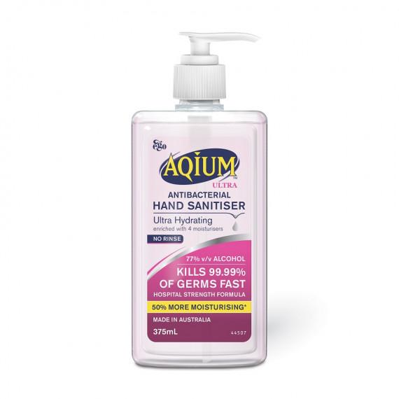 Ego Aqium Antibacterial Hand Sanitiser Ultra 375ml Pump