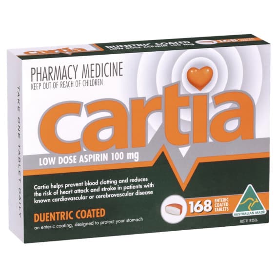 Cartia 100mg 168 Tablets heart health and circulation – Pharmacy Direct