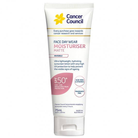 Cancer Council Face Daywear Moisturiser SPF50+ Invisible 75ml