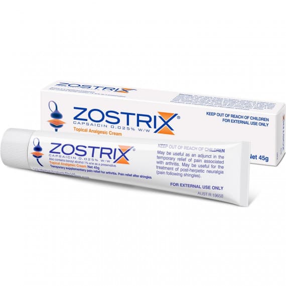 Zostrix Topical Analgesic Cream 45g for pain relief at Pharmacy Direct