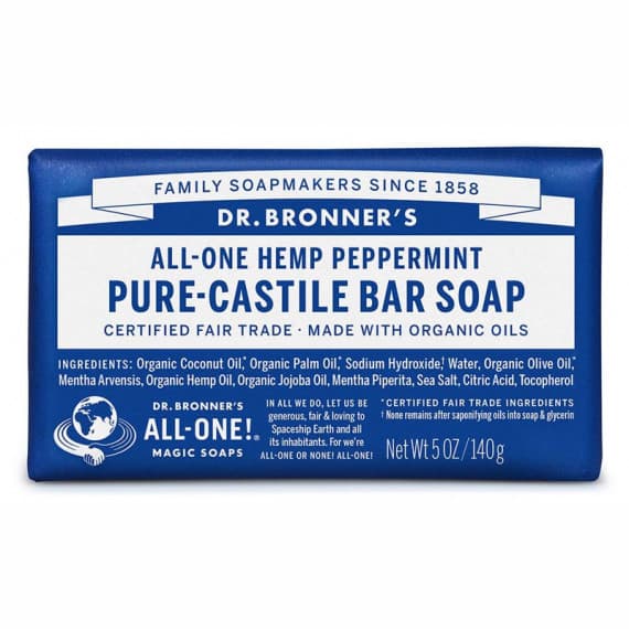 Dr. Bronner's Peppermint Bar Soap 140g at Pharmacy Direct Australia