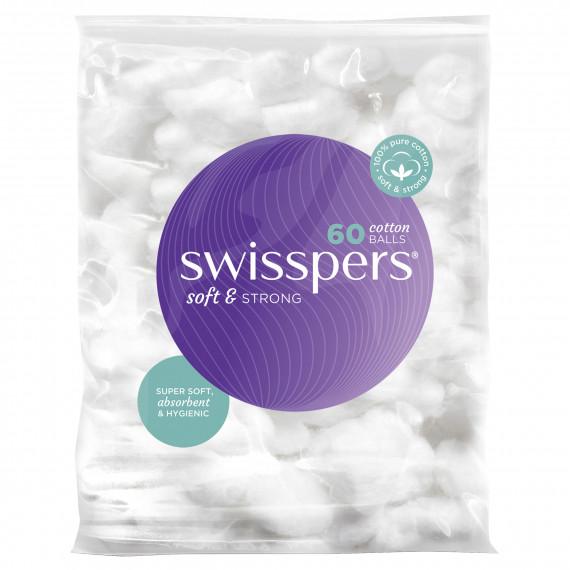 Swisspers Cotton Balls 60 Pack for gentle skin care - Pharmacy Direct