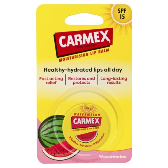 Carmex Moisturizing Lip Balm Watermelon Jar 7.5g - Hydrating Lip Care | Pharmacy Direct