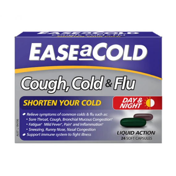 Ease A Cold Cough Cold & Flu Day and Night 24 Liquid Capsules