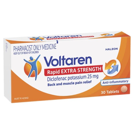 Buy Voltaren Rapid 25mg 30 Tablets S3 Online Pharmacy Direct AU