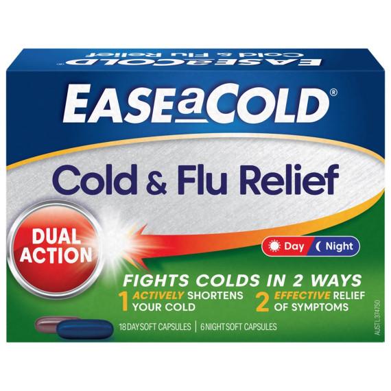 Buy Ease a Cold Cold and Flu Day and Night Liquid 24 Capsules Online Pharmacy Direct AU