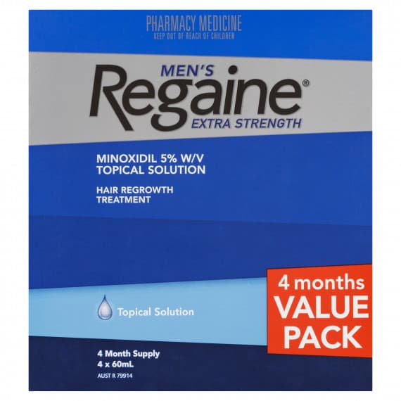 Regaine Men's Extra Strength Treatment 4 x 60ml hair regrowth - Pharmacy Direct