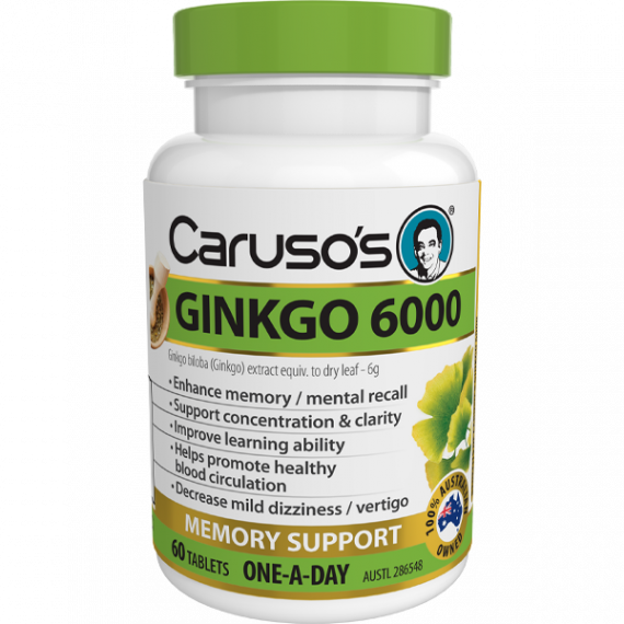Caruso's Ginkgo 6000 Tablets - Brain and memory support | Pharmacy Direct