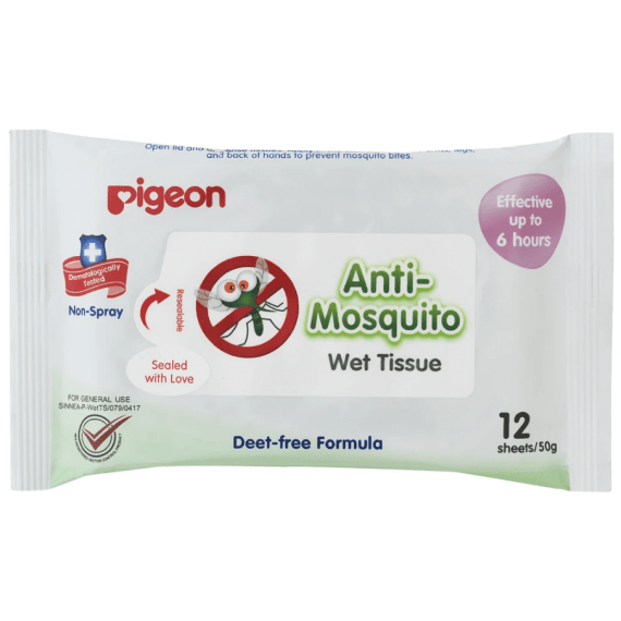 Pigeon Anti-Mosquito Wipes protecting skin from mosquito bites - Pharmacy Direct