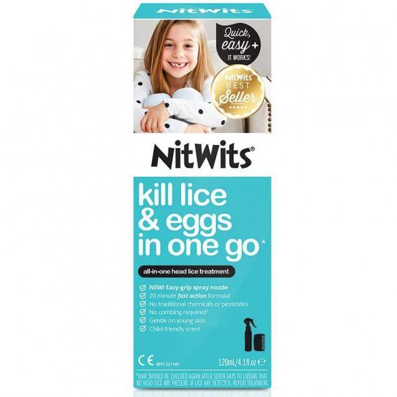 Nitwits All-in-One Head Lice Treatment Spray 120ml for fast relief | Pharmacy Direct