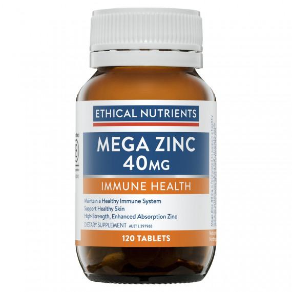 Ethical Nutrients Mega Zinc 40mg 120 Tablets