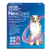 Nexgard Spectra Chewables For Large Dogs 15.1 30kg Purple 6 Pack