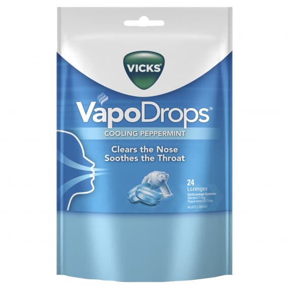 Vicks VapoDrops Cooling Peppermint Lozenges 24 Pack