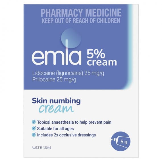 Emla 5% Cream 1 x 5g (with 2 dressings)