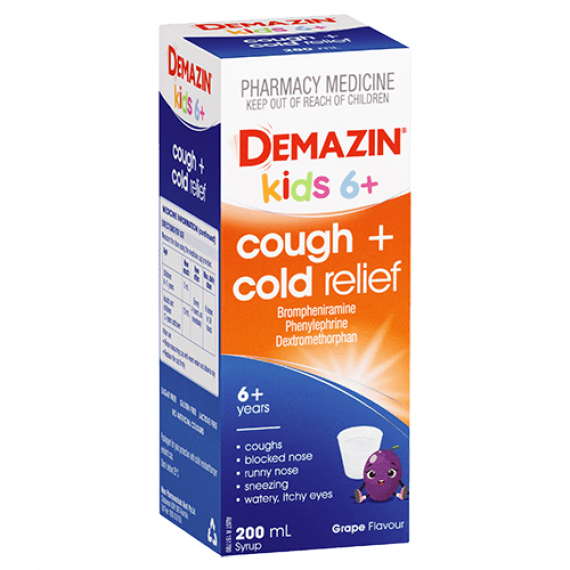Demazin Kids 6+ Cough and Cold Relief Syrup 200ml