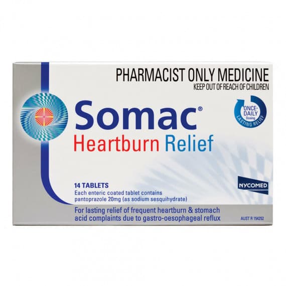 Somac Heartburn Relief 20mg 14 Tablets S3
