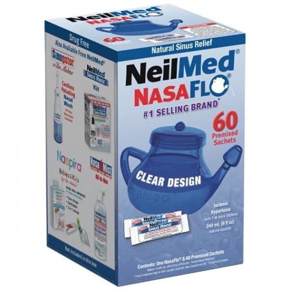 NeilMed NasaFlo Neti Pot 60 Sachets for sinus cleansing | Pharmacy Direct