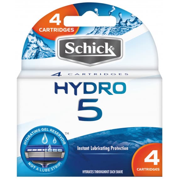 Schick Hydro 5 Blade Refills 4 Cartridges for smooth shaving at Pharmacy Direct