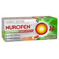 Nurofen Zavance Fast Pain Relief Liquid Capsules 200mg Ibuprofen 40 Pack