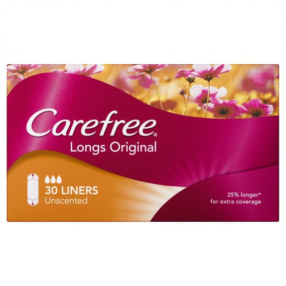 Carefree Original Long Unscented Liners 30 Pack