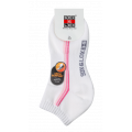 Sox & Lox Ladies Sports Cushioned Anklet (Arch Support) Socks White/Pink (Size 3 - 9)