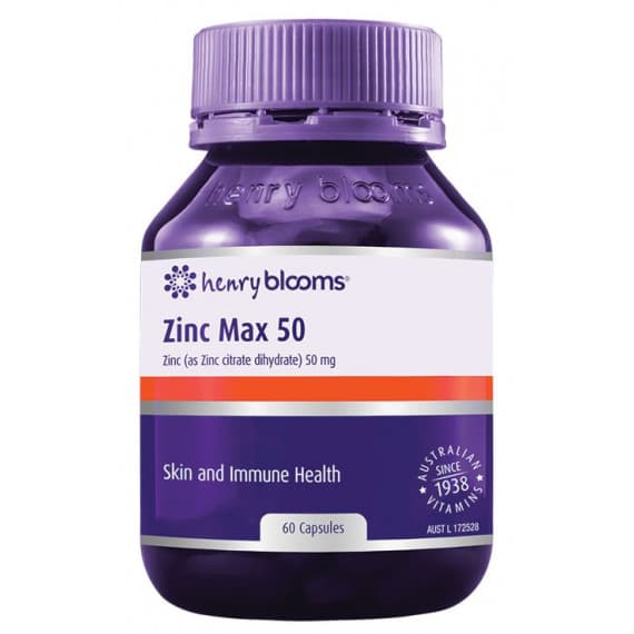 Henry Blooms Zinc Max 50mg 60 Capsules