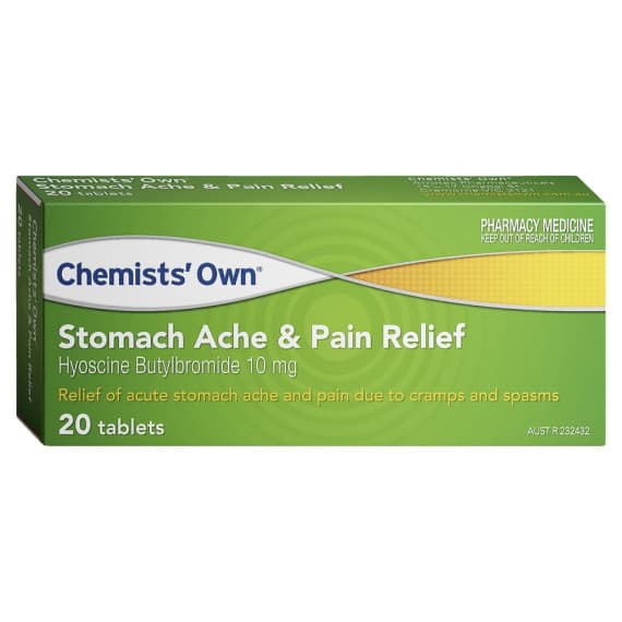Buy Chemists Own Stomach Ache And Pain Relief 10mg 20 Tablets Online Pharmacy Direct AU