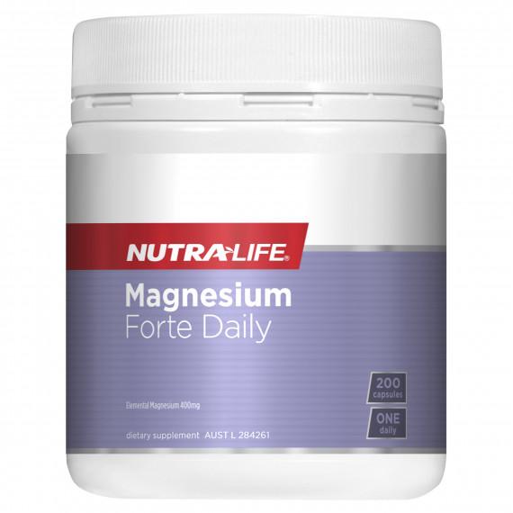 Nutra-Life Magnesium Forte Daily 200 Capsules for bone and muscle support at Pharmacy Direct