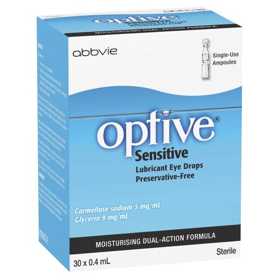 Optive Lubricant Eye Drops Sensitive 30 x 0.4ml