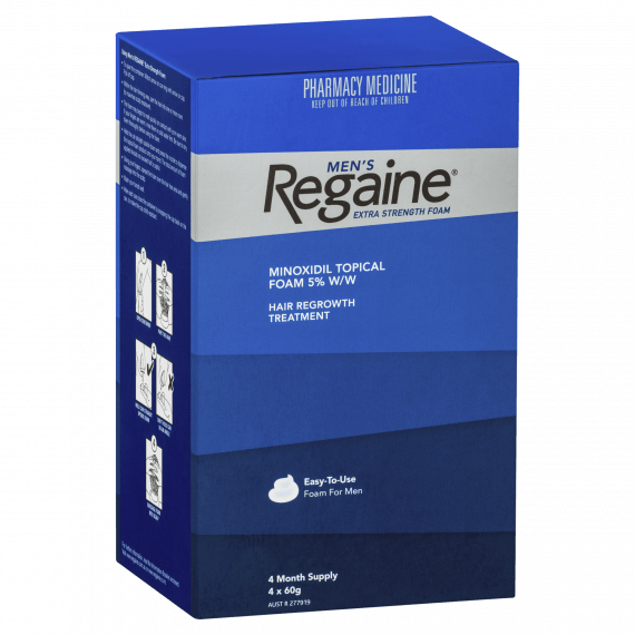 Regaine Men's Extra Strength Foam 4 x 60g hair regrowth treatment - Pharmacy Direct