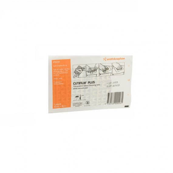 Cutifilm Plus Transparent Island Dressing White 10cm x 8cm Single