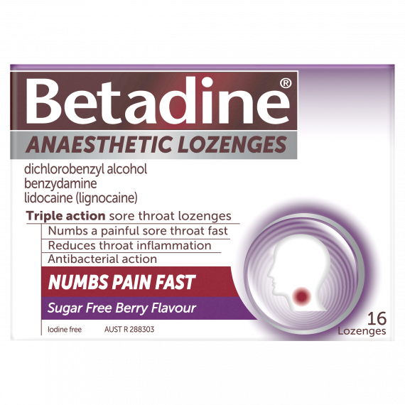 Buy Betadine Anaesthetic Lozenges Berry 16 Pack Online Pharmacy Direct AU