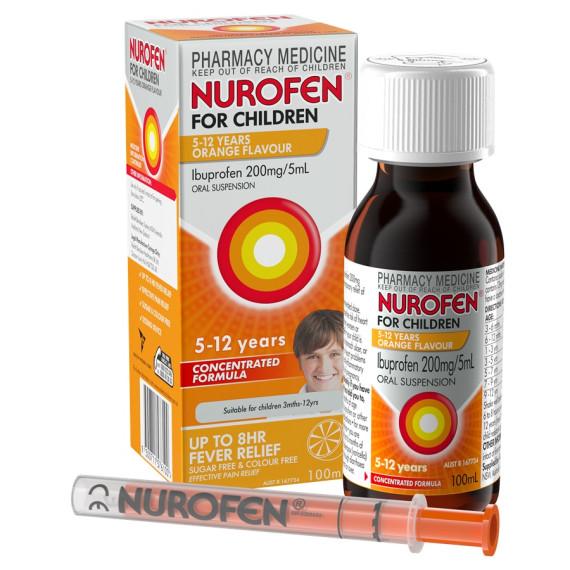 Nurofen Children's Ibuprofen 100ml pain and fever relief - Pharmacy Direct
