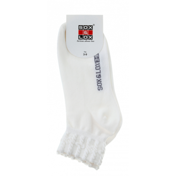 Sox and Lox Ladies Casual Thin Anklet Socks White Size 3 to 9