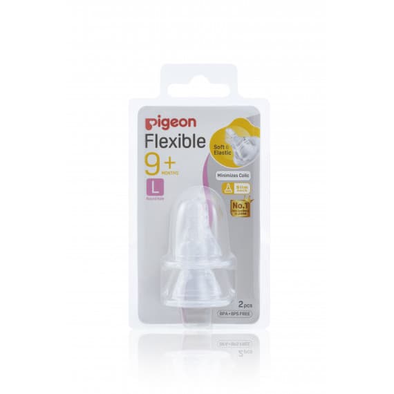 Pigeon Peristaltic Slim Neck Teat Large 2 Pack