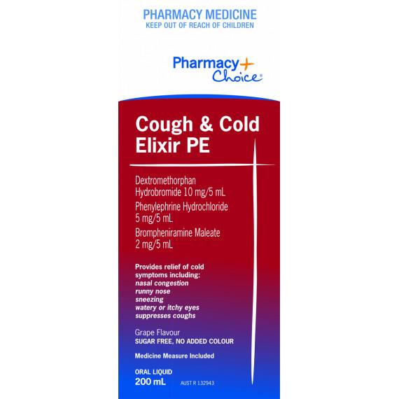 Buy Pharmacy Choice Cough and Cold Elixir PE 200ml Online Pharmacy Direct AU