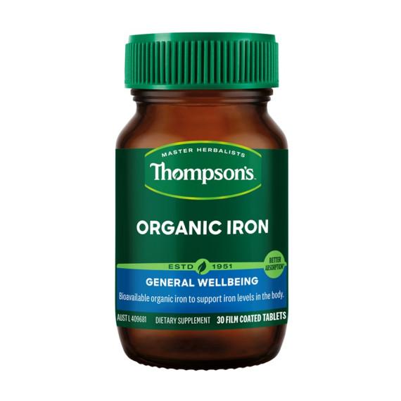 Thompsons Organic Iron 24mg 30 Tablets