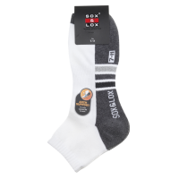 Sox And Lox Mens Sports Cushioned Anklet Arch Support Socks White/Cool Grey Size 7 to 11