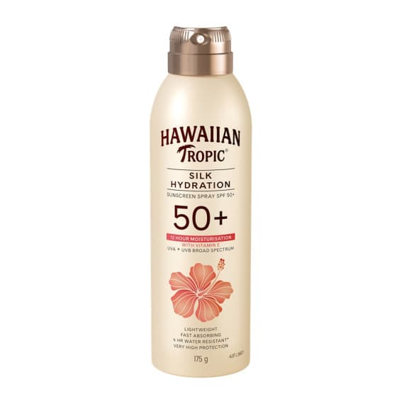 Buy Hawaiian Tropic Silk Hydration Sunscreen Spray SPF 50 Plus 175g Online Pharmacy Direct AU
