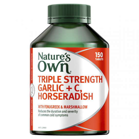 Natures Own Triple Strength Garlic Plus C Horseradish 150 Tablets