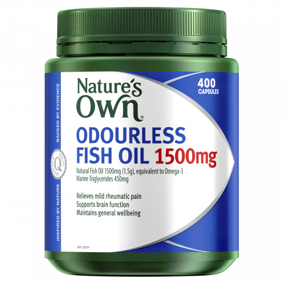 Nature's Own Odourless Fish Oil 1500mg 400 Capsules - available at Pharmacy Direct