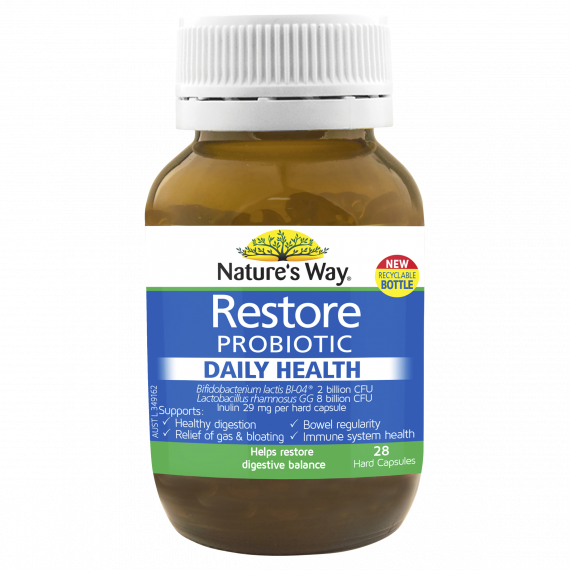 Natures Way Restore Probiotic Daily Health 28 Capsules