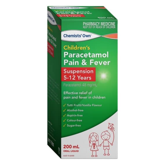 Chemists Own Children Paracetamol 5 to 12 Years Suspension 200ml