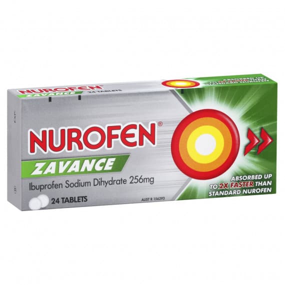 Nurofen Zavance 256mg Ibuprofen Pain Relief 24 Tablets